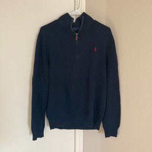 Polo by Ralph Lauren Mens Navy Blue 1/4 Zip Sweater